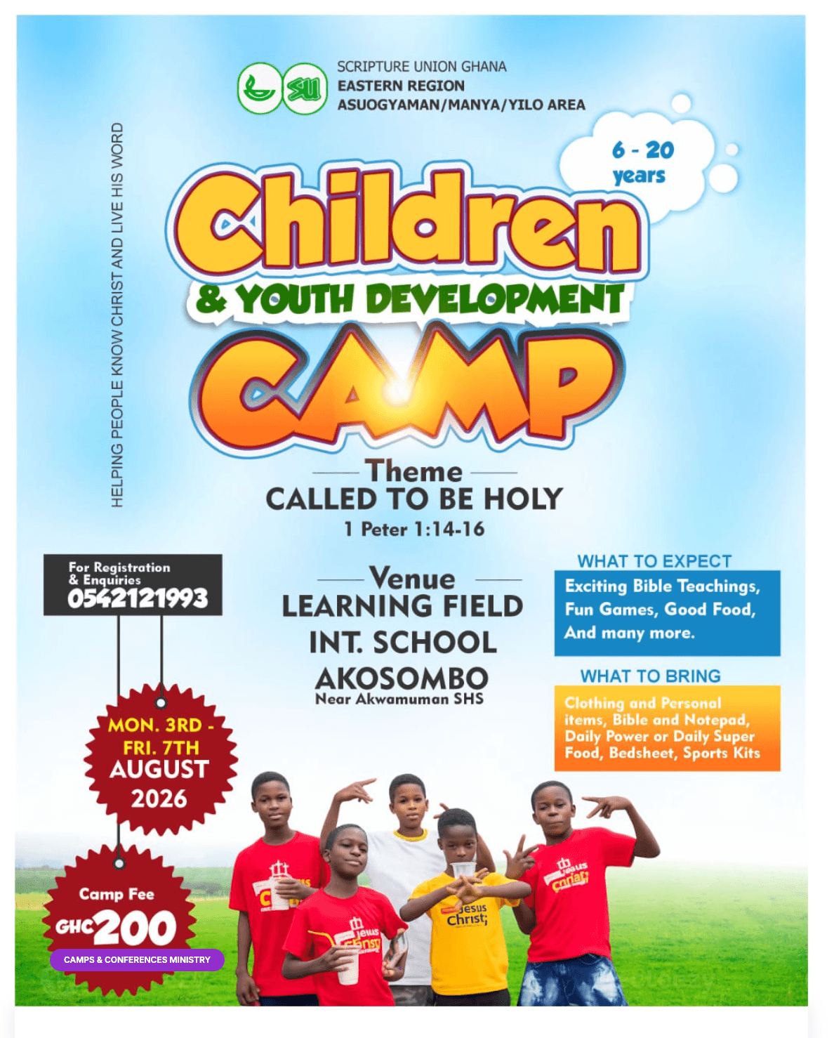 Children & Youth Development Camp 2026